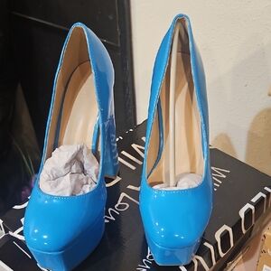 Wild Diva Vibrant Blue Platform Heels